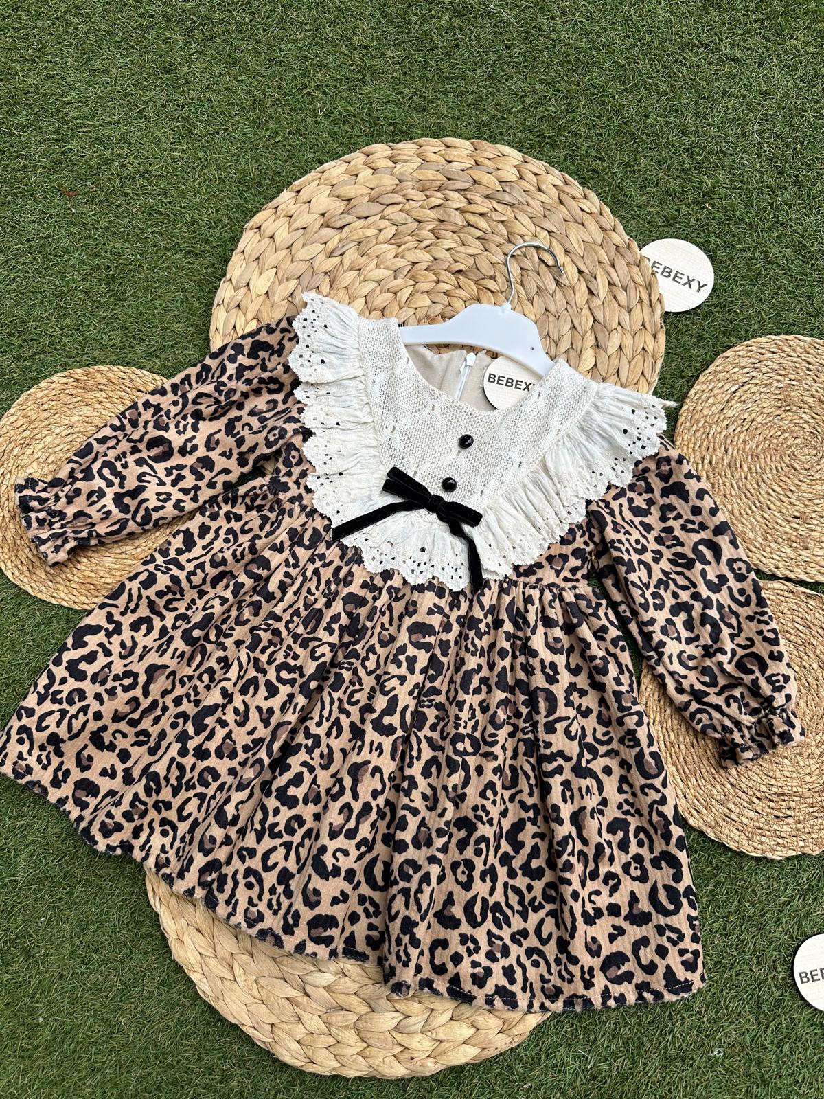 Leopar Desenli Elbise