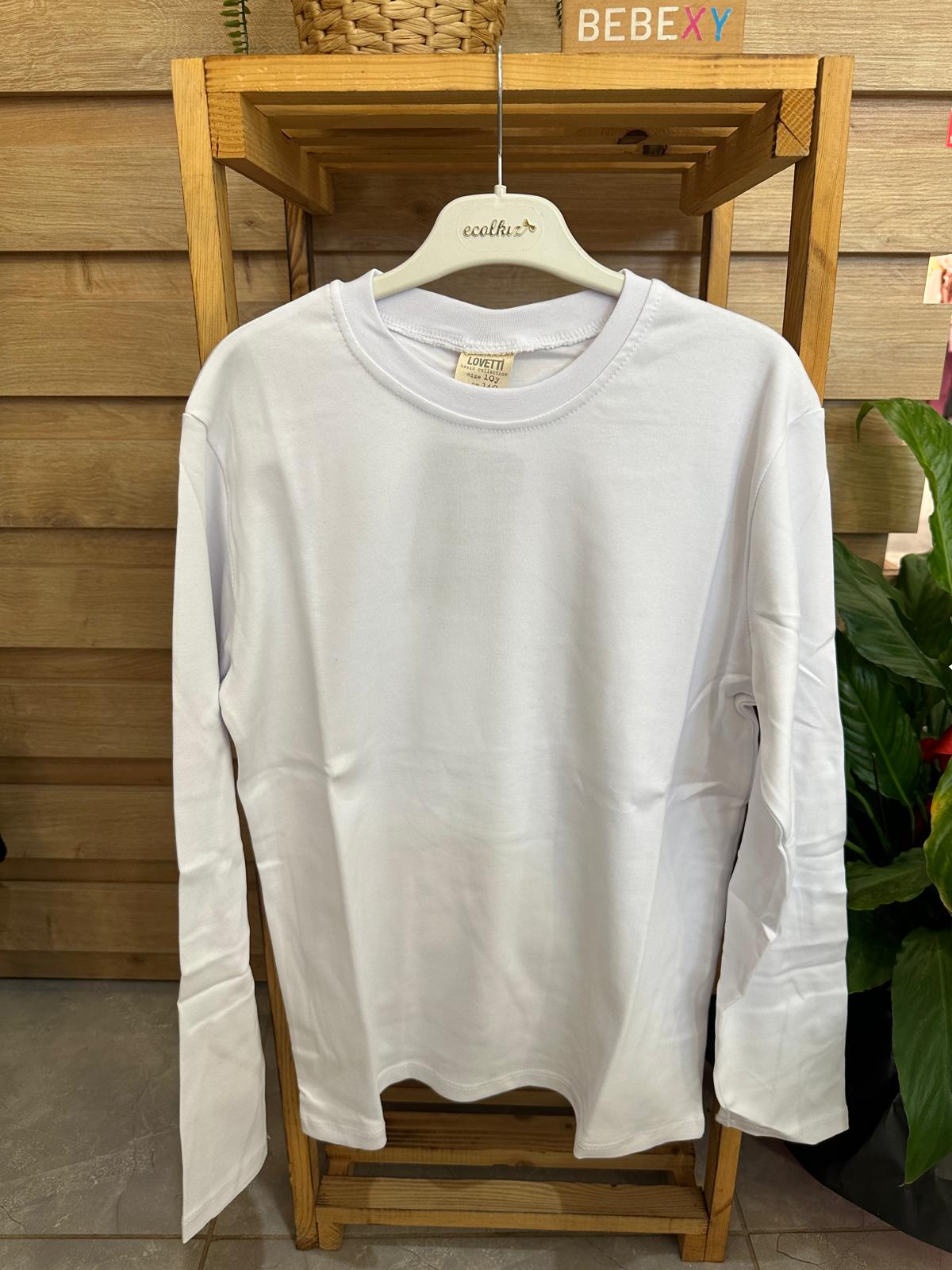 Düz Sweatshirt  K. Beyaz