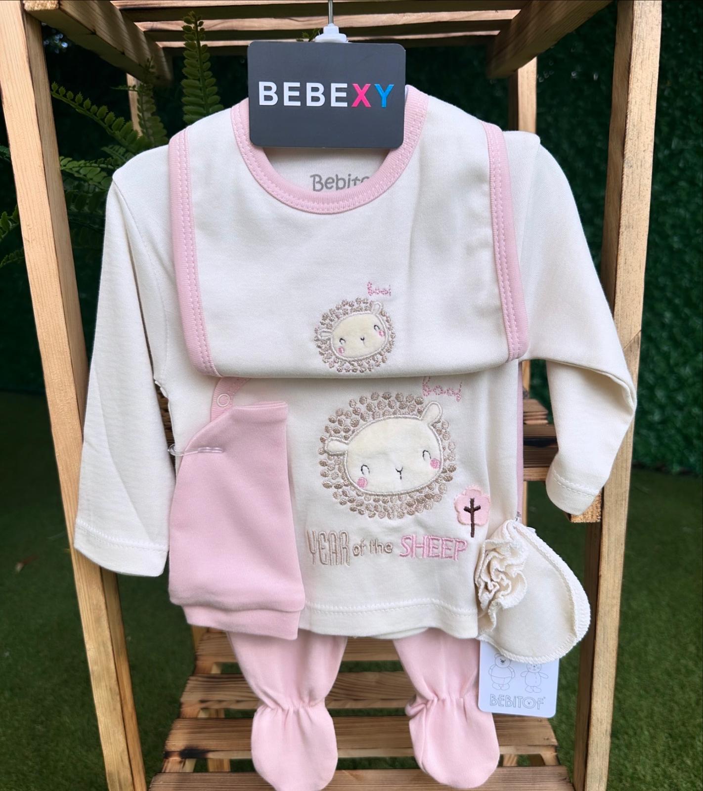 Kuzu  Baskılı Alt Üst Bebek Takım 