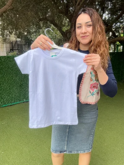Bisiklet yaka beyaz tişört