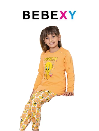 Tweety  Baskılı Pijama Takımı Turuncu