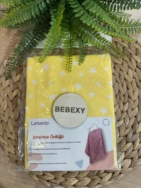 Emzirme Örtüsü Beyaz Yıldızlı Baskılı Sarı