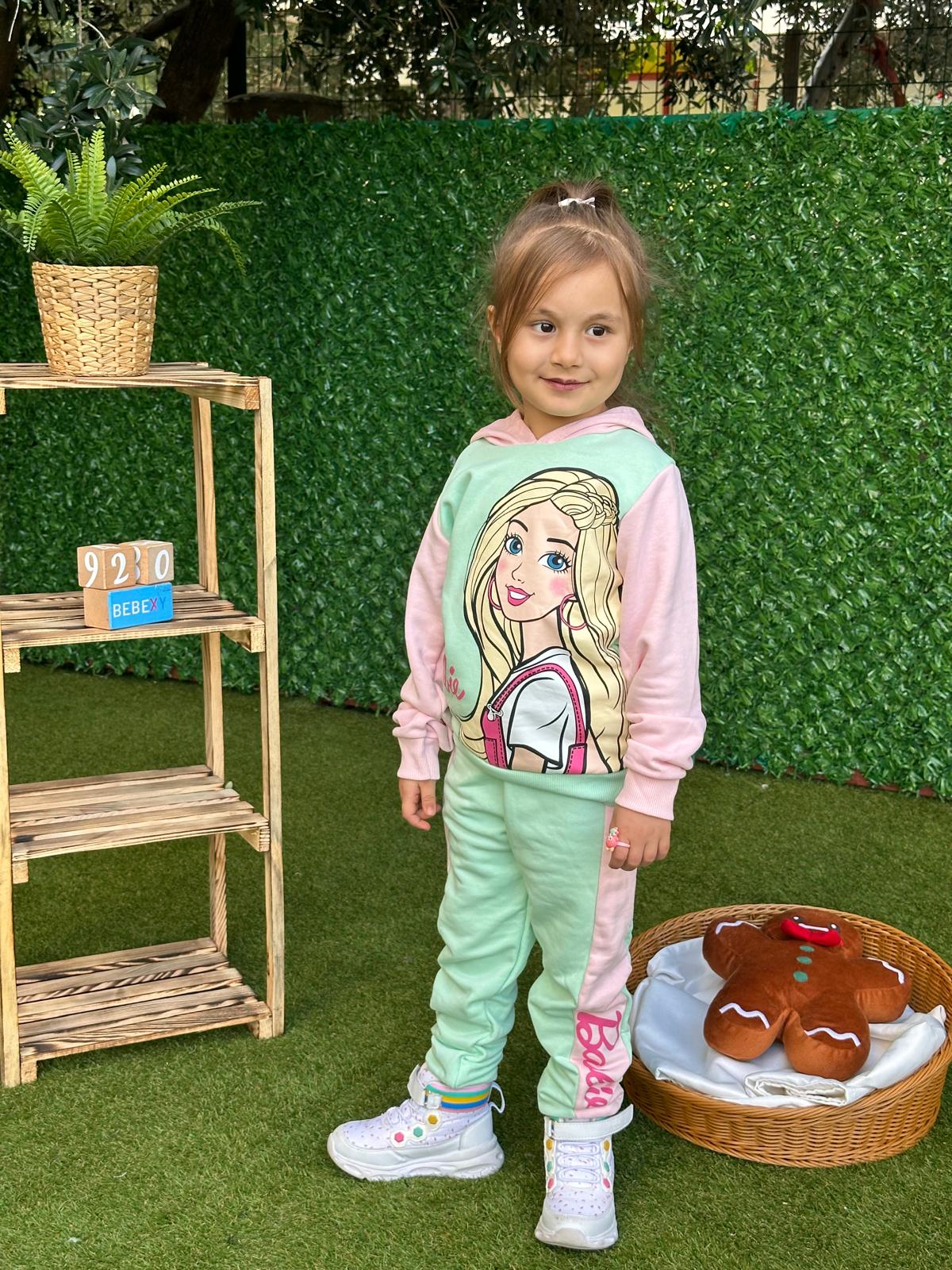 Barbie Baskılı Alt Üst Takım SU Yeşili
