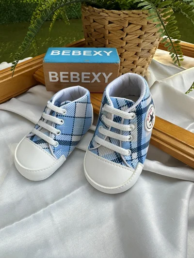 Pamily Star Desenli Bebek Ayakkabısı mavi