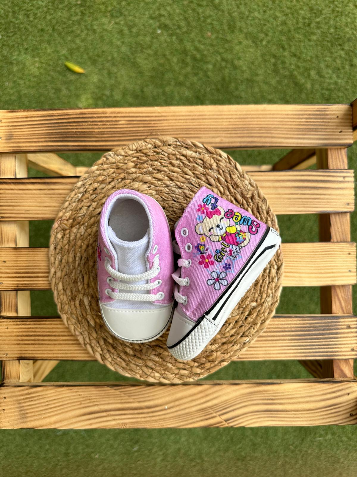 Sweety Baskılı Bebek Ayakkabısı Pembe