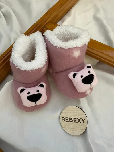 Mor Ayıcıklı Bebek Panduf