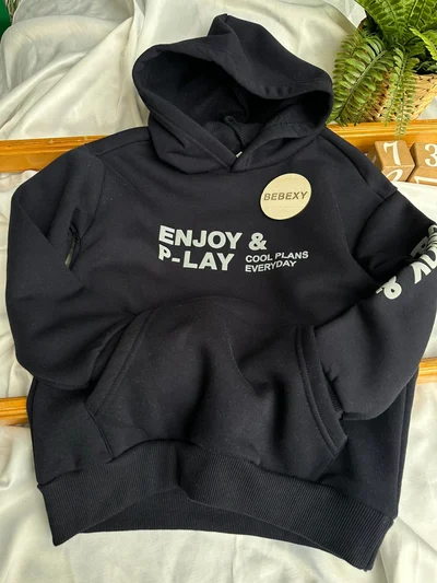 Kapüşonlu Lacivert Sweat Enjoy P-lay