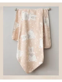 2. Ayıcık Desenli Bebek Battaniyesi Kahverengi