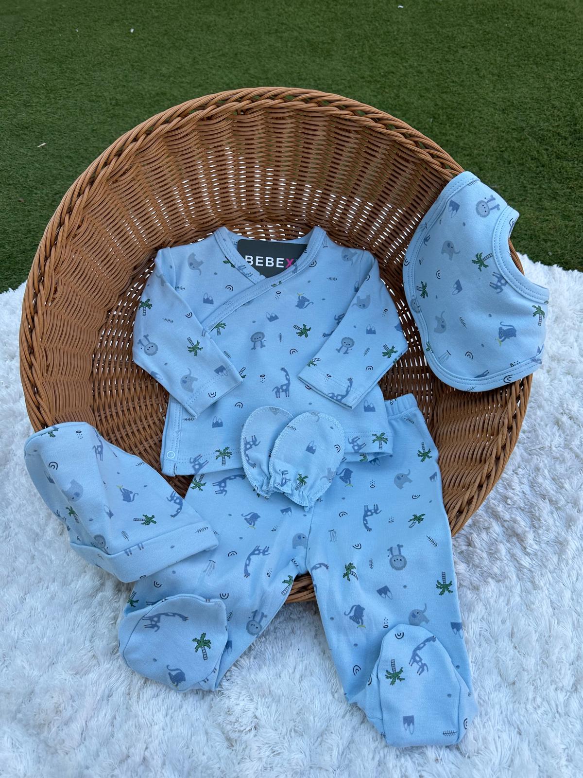 Hayvan  Desenli 5 Parça Zıbın Set