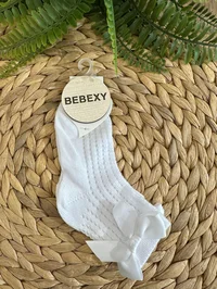 Fiyonk Detaylı Soket Çorap Beyaz