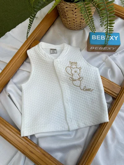 Ayıcık Desenli Bebek Yeleği