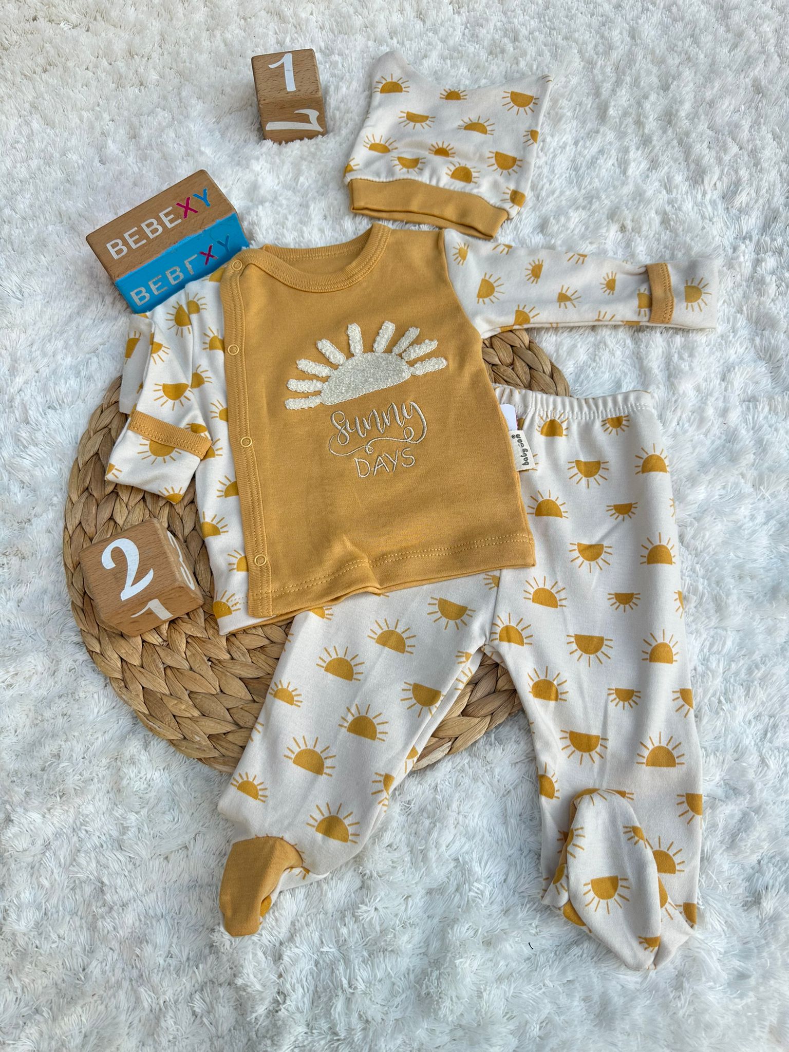Sunny Alt Üst Bebek Takım Hardal