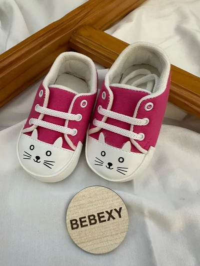 Kedi Desenli Bebek Ayakkabısı K.Pembe 3