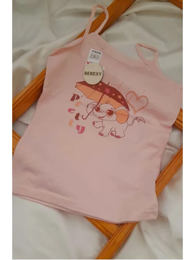Şemsiye Baskılı Baskılı  Atlet Pembe