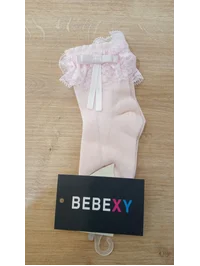 Fiyonklu Bebek Soket Çorap Pembe