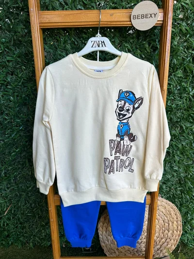 Paw PatronYazılı  Mavi Alt Üst Takım 82/