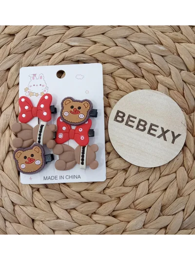Ayıcıklı Pensli 6'lı set Farklı Toka