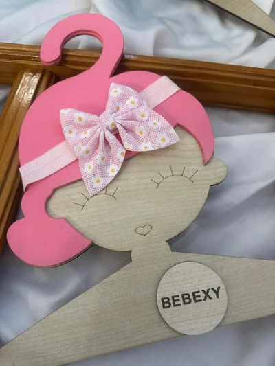 Bandana Toka Fiyonklu Papatyalı Pembe