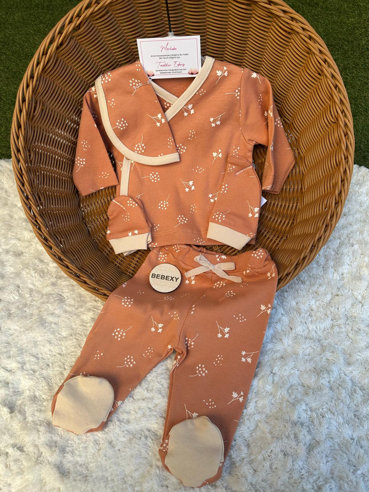 Bahar Dalı  Desenli  Zıbın Set