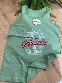 Çocuk Atlet West Coast Yazılı Yeşil