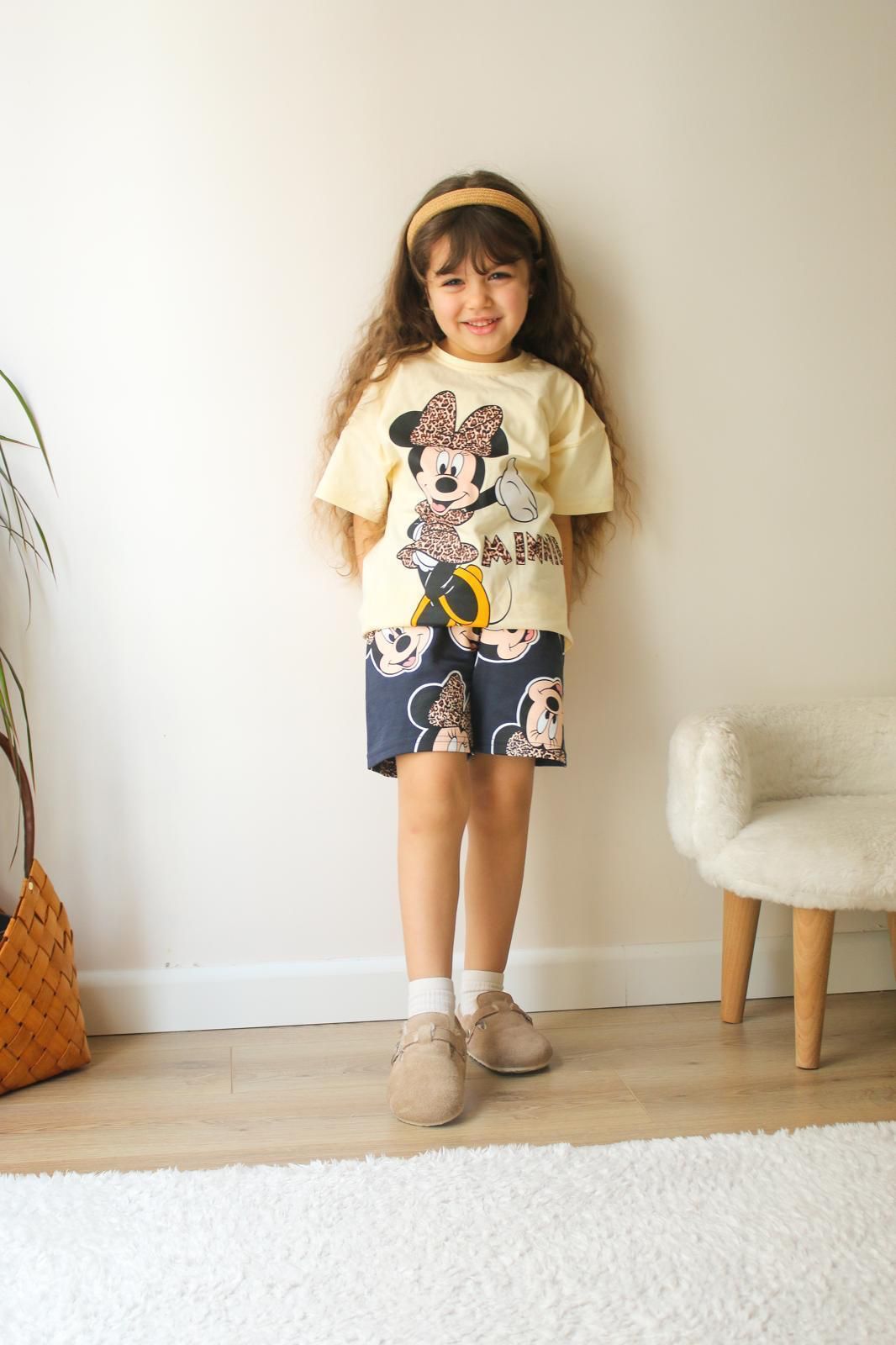Leopar  Fiyonk Minnie Baskılı Takım 