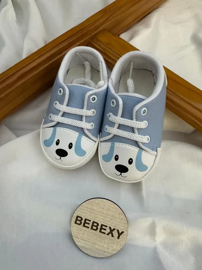 Köpek Baskılı Bebek Ayakkabısı mavi