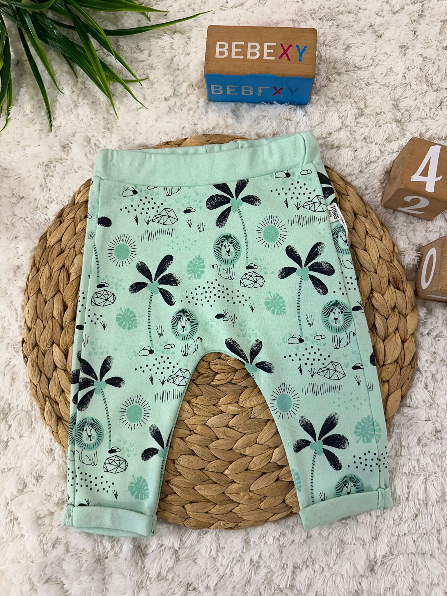 Yaprak Baskılı Pijama Altı Yeşil