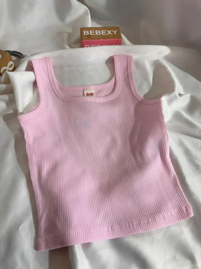 Kalın Askılı Fitilli Pembe Body
