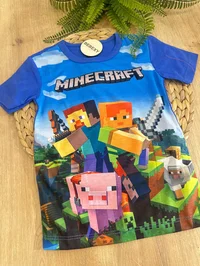 Erkek Tişört Mınecraft Baskılı