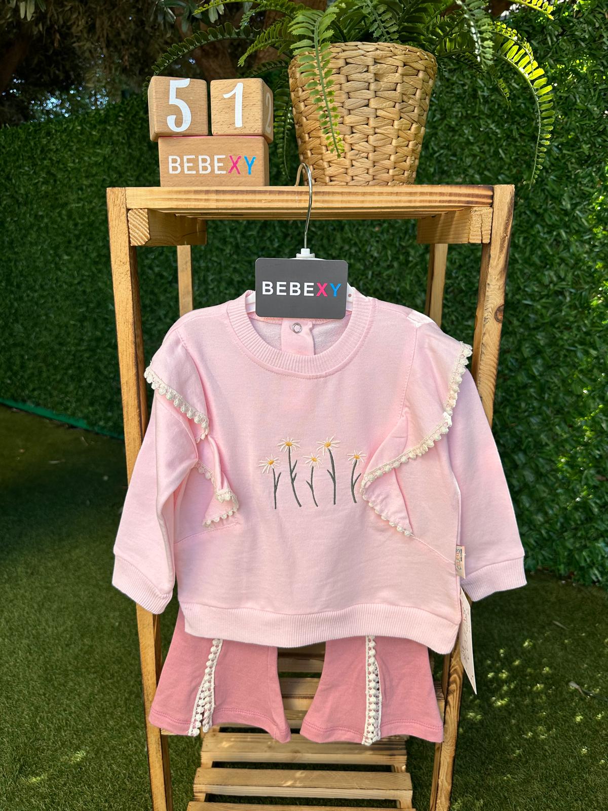 ÇOJUXS Papatya Figürlü Pembe Takım