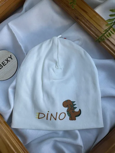 Çocuk Penye Şapka Dinozor  Baskılı 