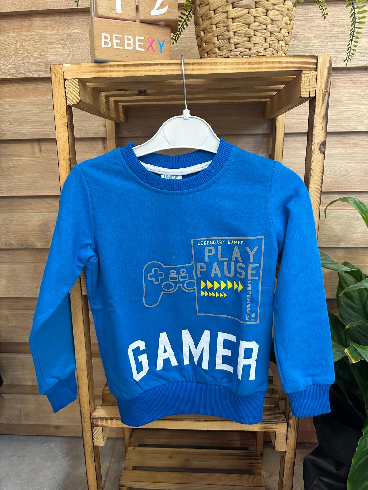 Play Pause Baskılı Sweatshirt 