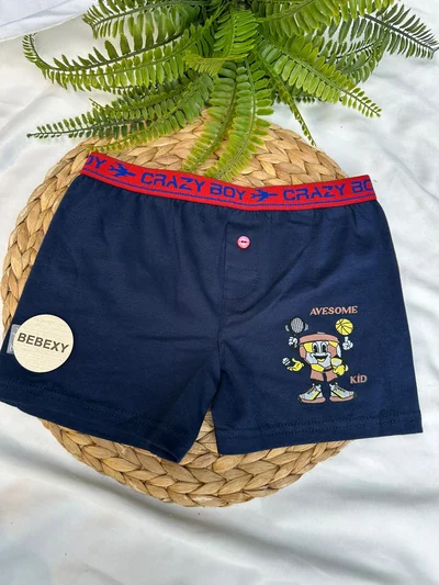 Avesome Sarı Baskılı Çocuk Boxer Dümeli