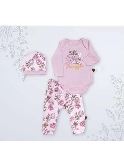 Ananas Desenli Zıbın Takım 3'lü