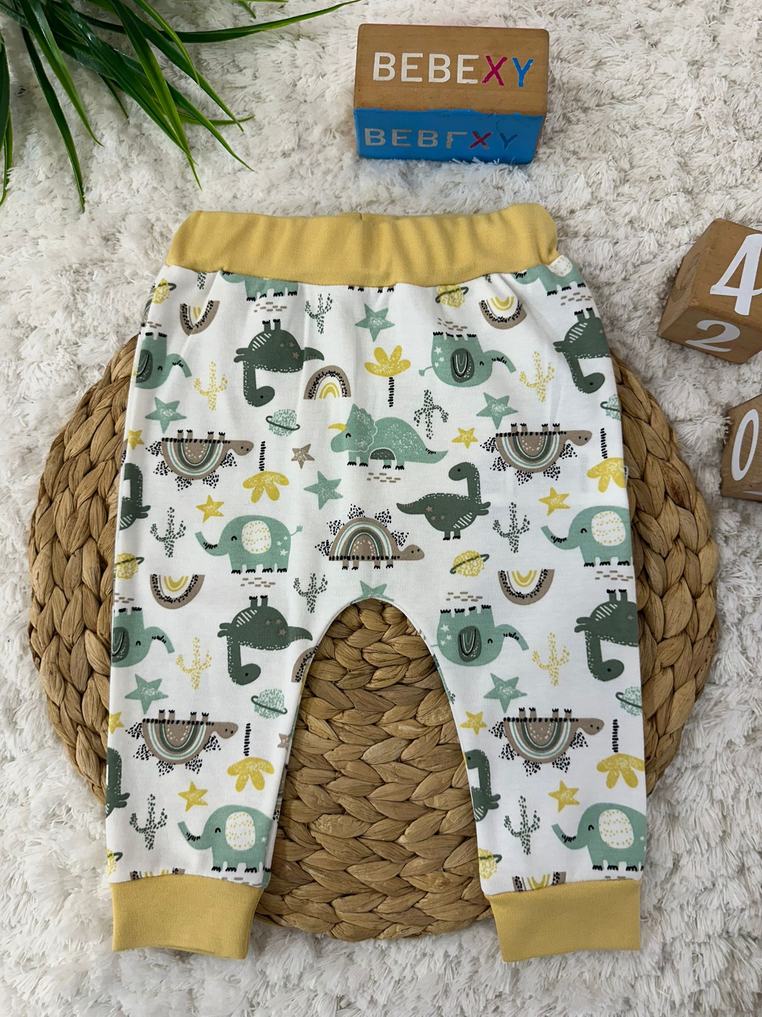 Yeşil Dinozor Baskılı Pijama Altı 