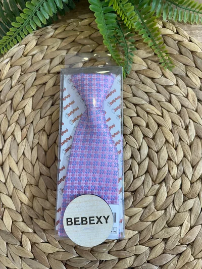 Bebek Kravat Pembe Mavi Kareli 