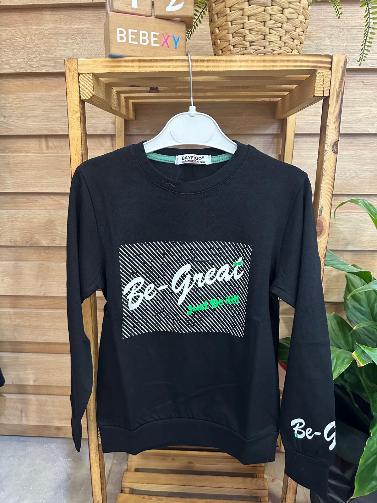 Be Great Baskılı  Sweatshirt  Siyah  39/