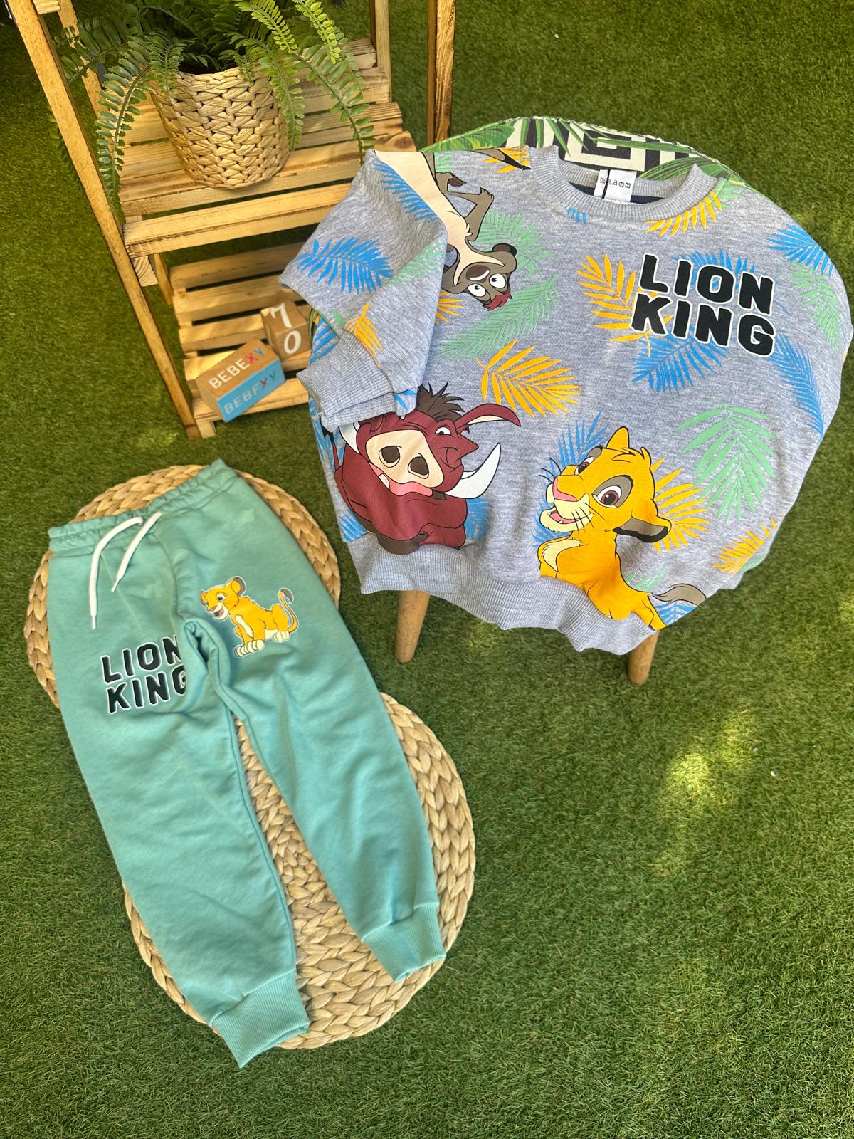 Lion King Çizgi Film Baskılı Alt Üst Takım Mavi