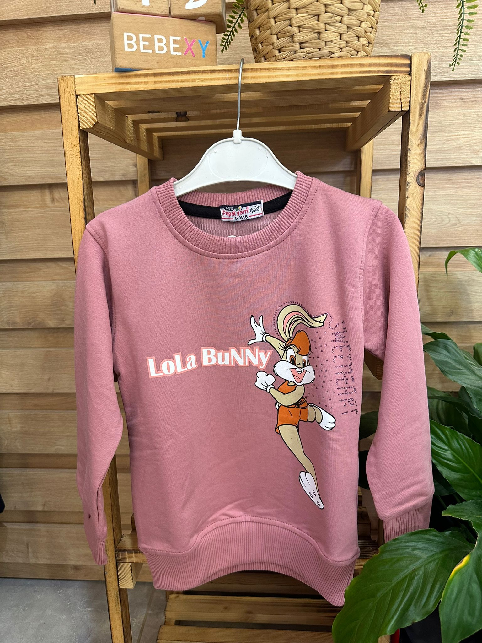 Lolo Bunny Yüz Baskılı Body Pembe