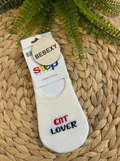 Babet Kız Çorap Cat Lover Yazılı