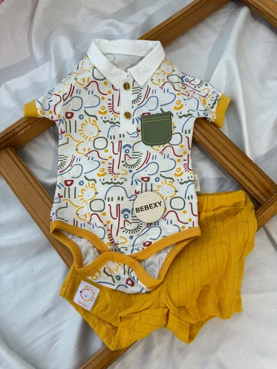 Desenli Body Çıtçıtlı  alt üst takım 