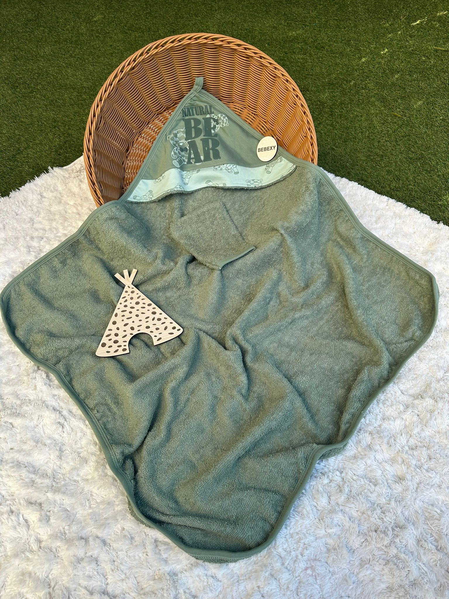 Bear Baskılı ikili Havlu Set