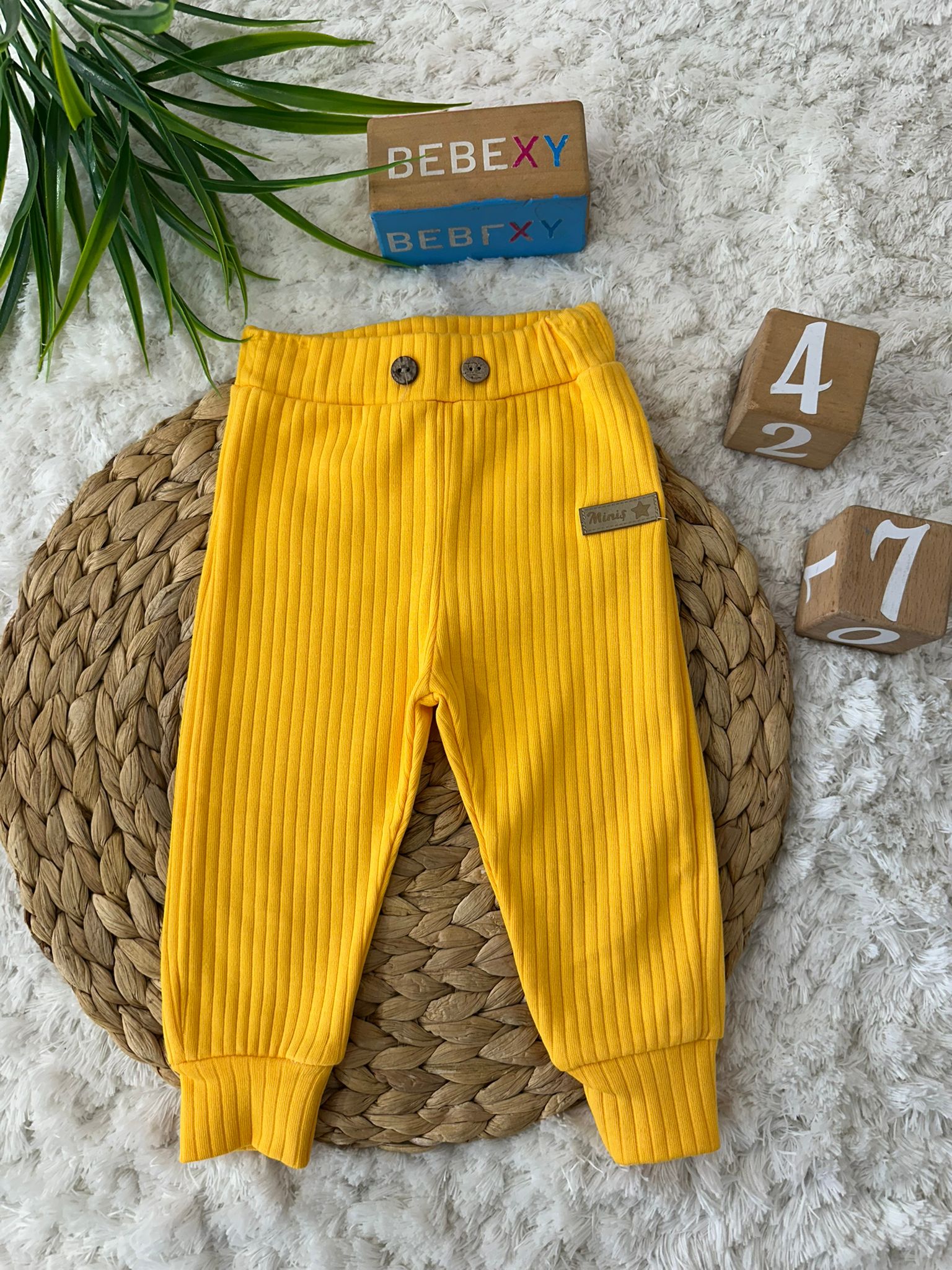 Düğmeli Pijama Altı  Sarı