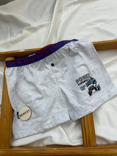 Çocuk Boxer Dümeli Açık Gri