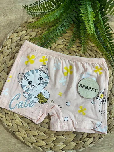 Kız Çocuk Boxer Yumak Kedi Baskılı 