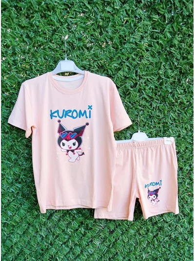 Somon Kuromi Baskılı  Şortlu Takım