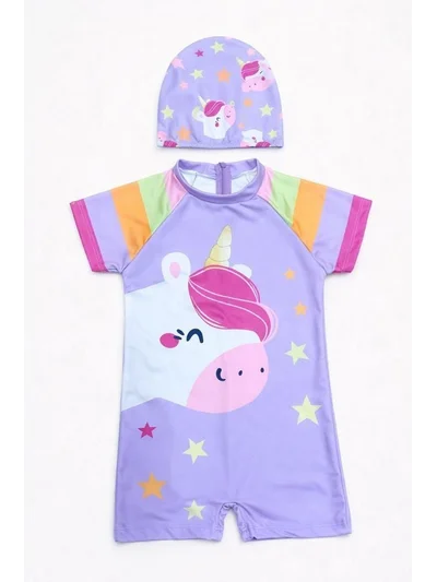 Unicorn Desenli 2'Li tulum Mayo