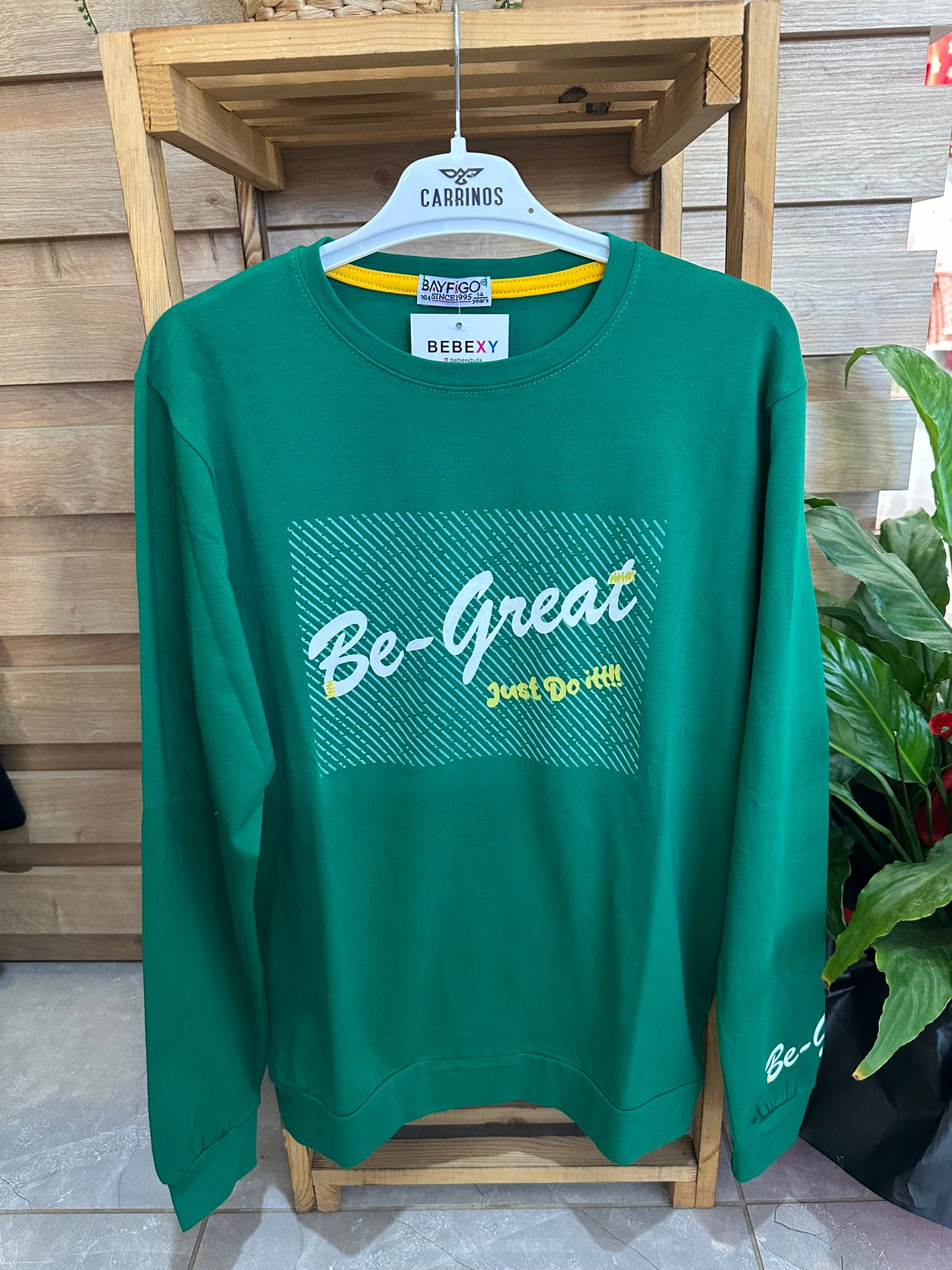 Be Great Baskılı  Sweatshirt  Yeşil  38
