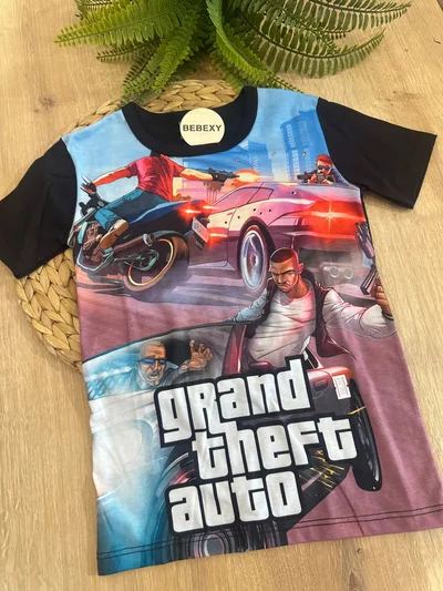 Erkek Tişört Grand Theft Baskılı 