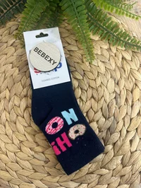 Donat Baskılı Çorap Lacivert